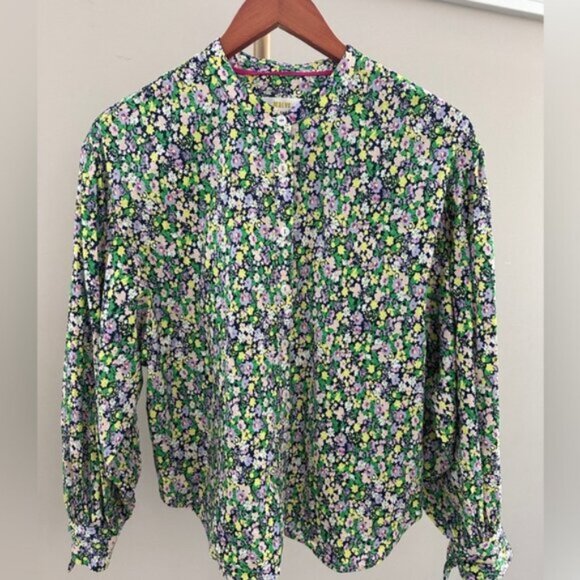 Maeve Anthropologie Ashleigh Floral Puff Sleeve Button-Down Blouse – Size Small - Picture 2 of 8
